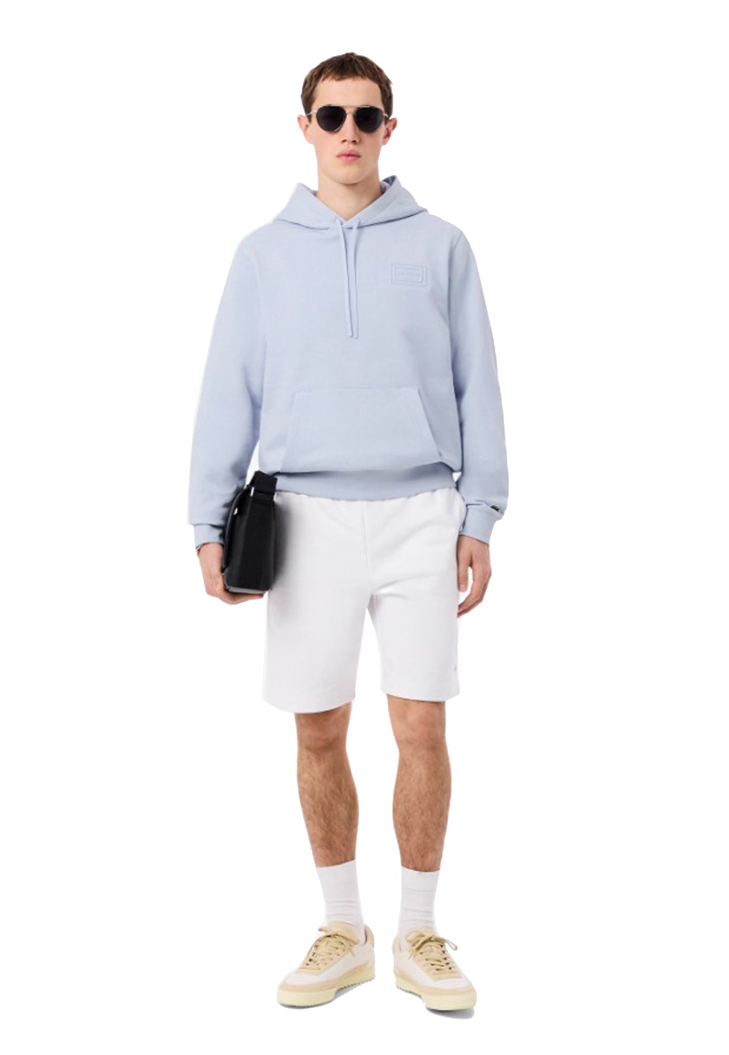Felpa con cappuccio azzurra cotone Lacoste P26 SH0785 J2GJ2G LACOSTE 