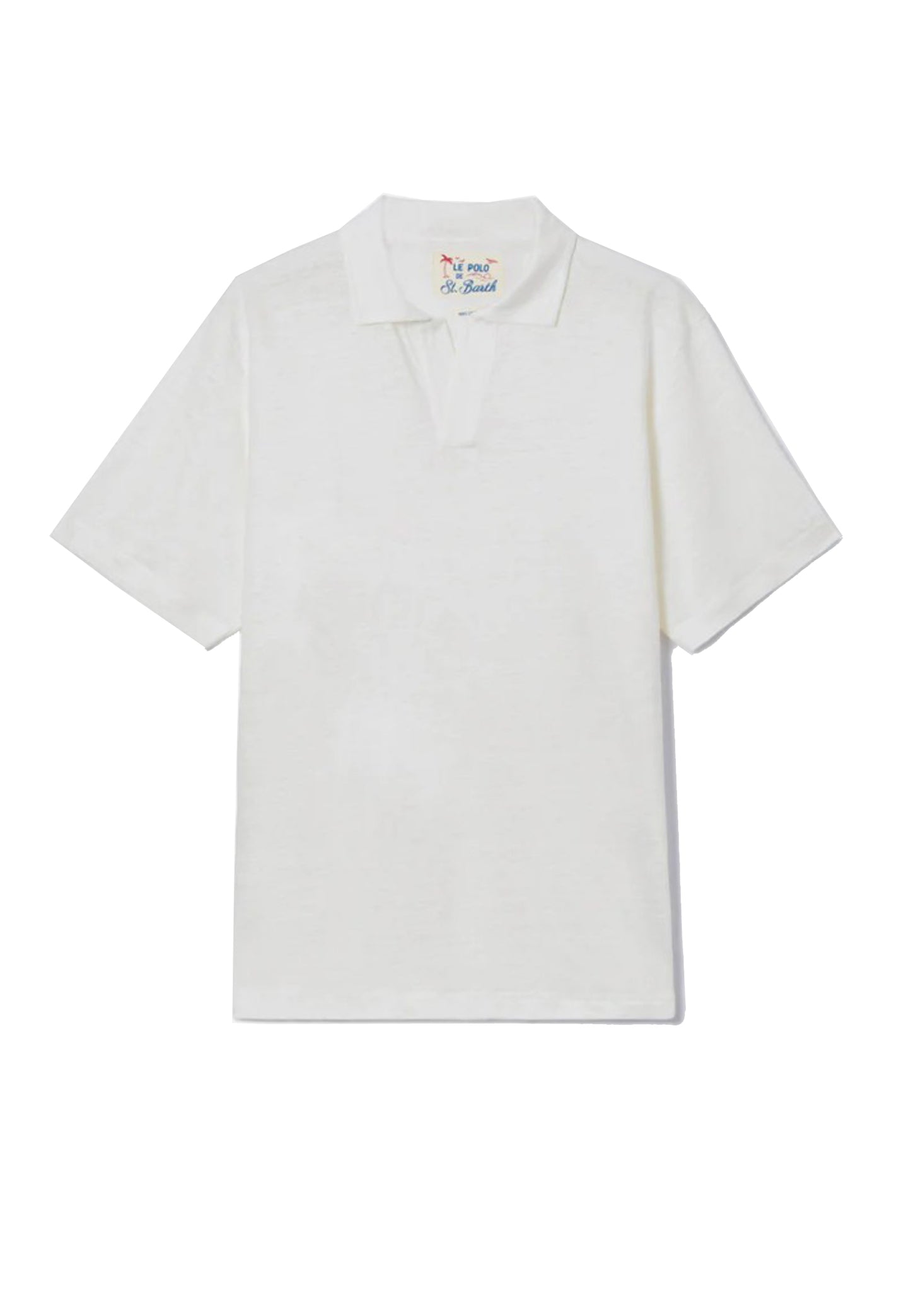 Polo a manica corta bianca lino Fraser MC2 Saint Barth P26 FRS0001 01138L01138L MC2 