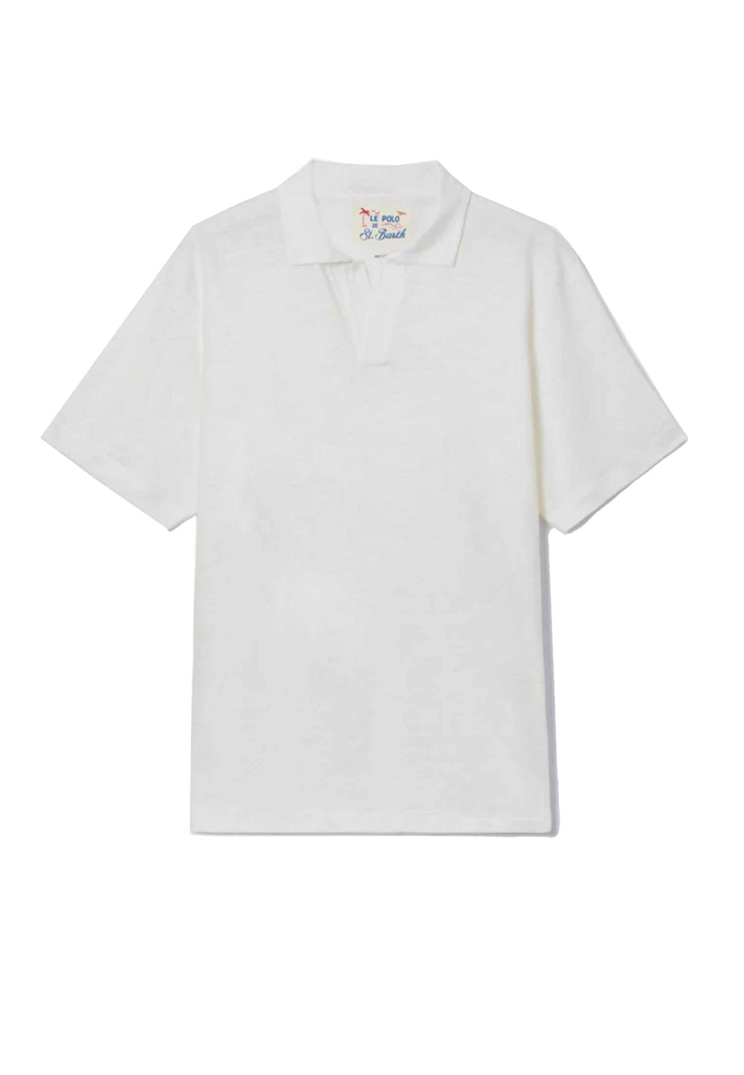 Polo a manica corta bianca lino Fraser MC2 Saint Barth P26 FRS0001 01138L01138L MC2 