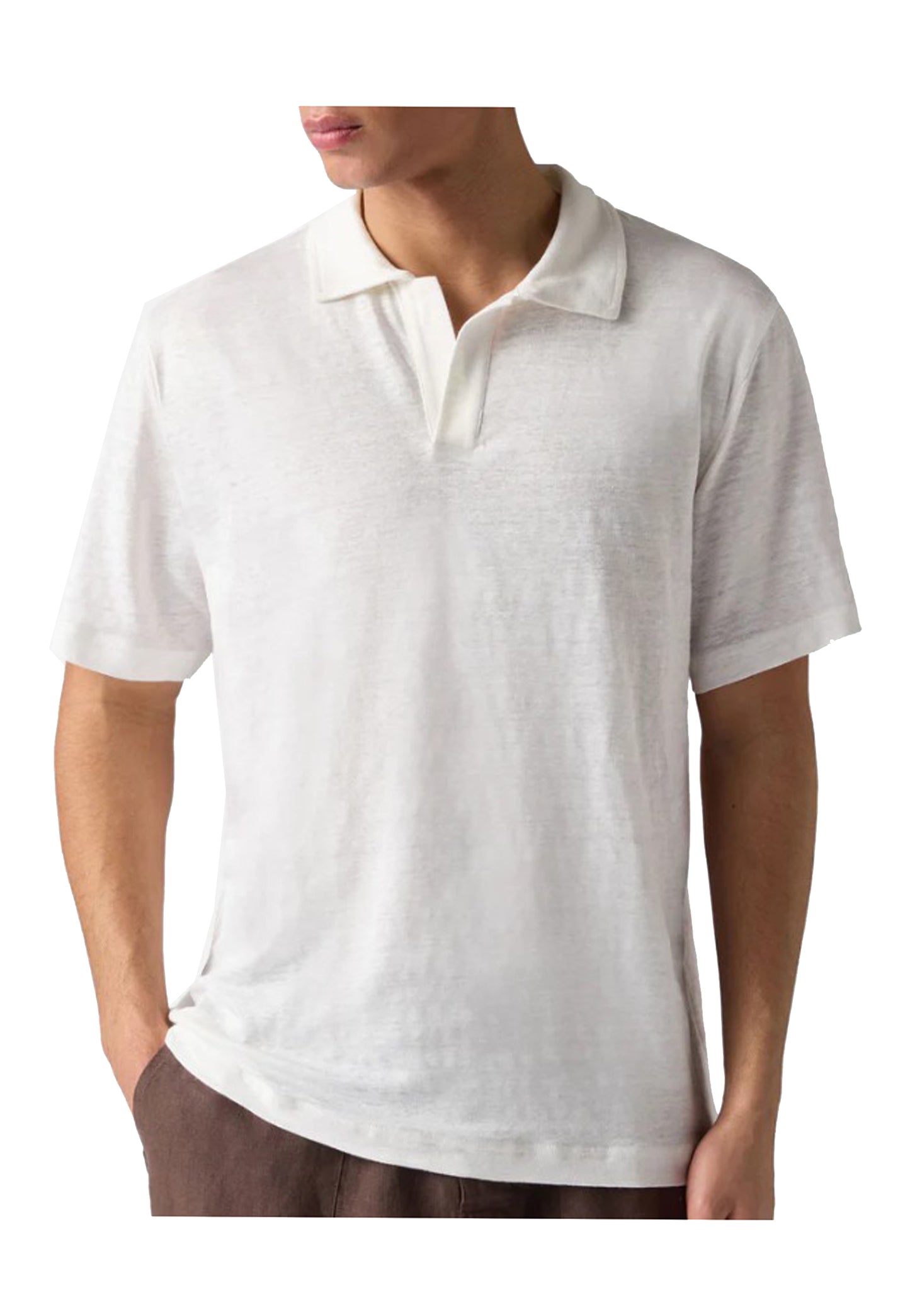 Polo a manica corta bianca lino Fraser MC2 Saint Barth P26 FRS0001 01138L01138L MC2 