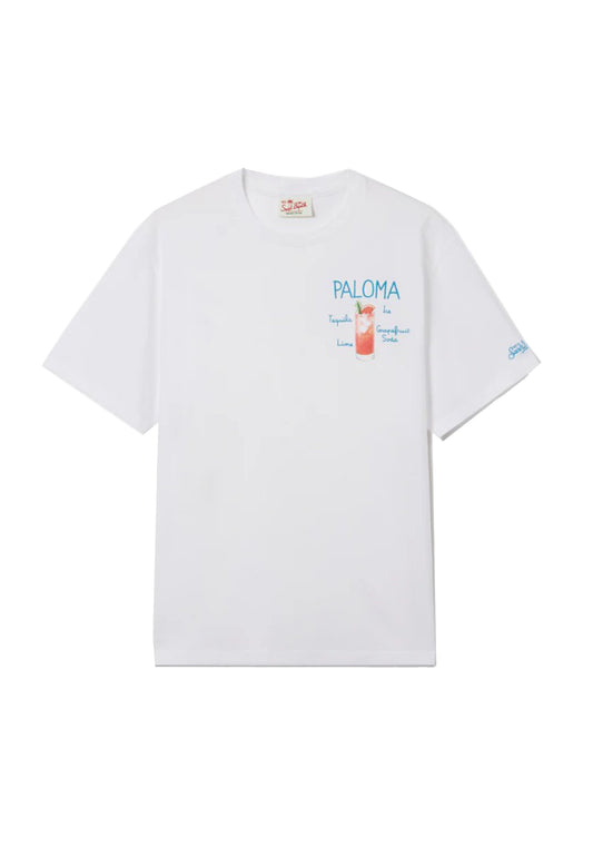 T-shirt girocollo bianca Portofino Paloma MC2 Saint Barth P26 POT0001 00323L00323L MC2 