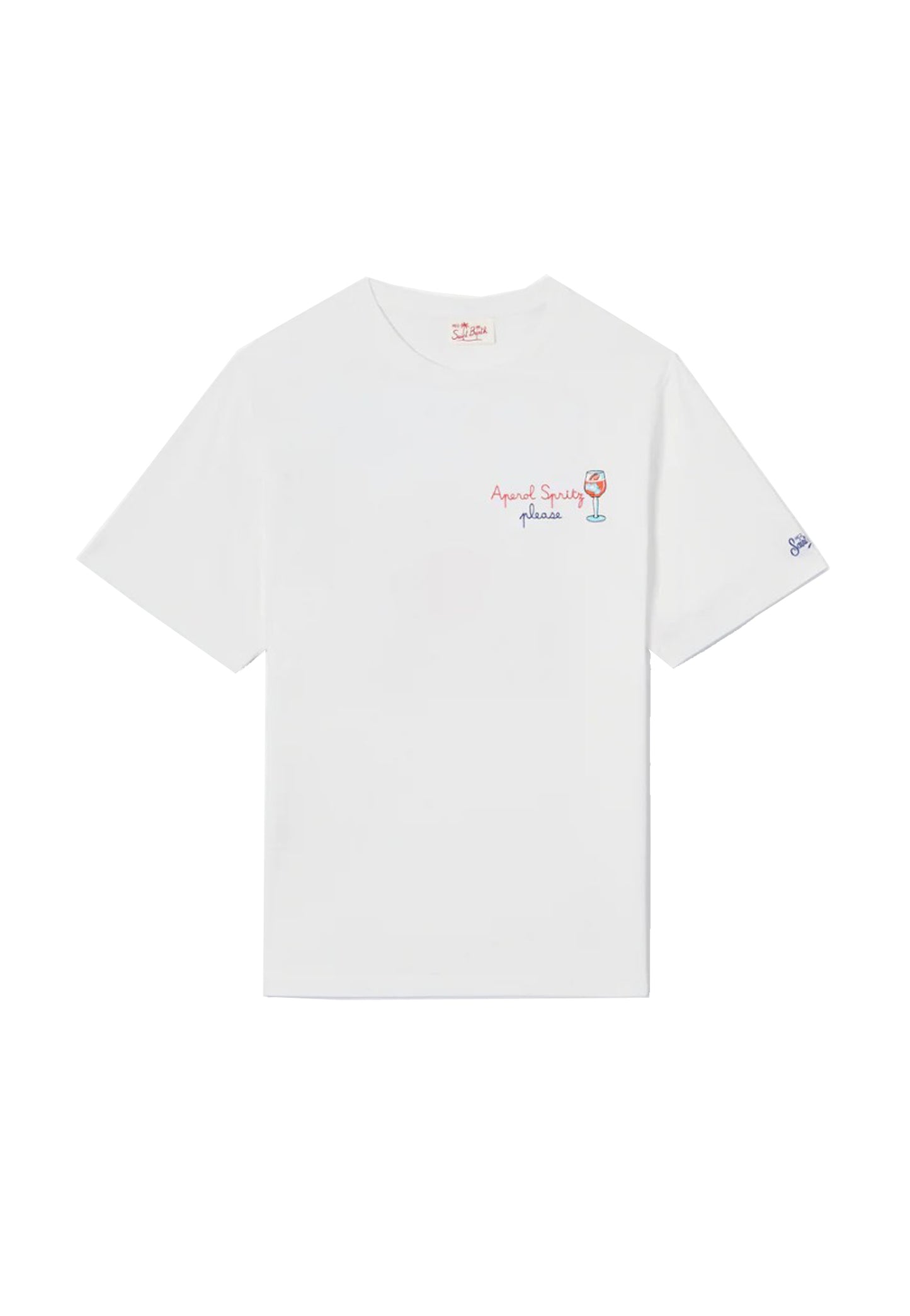 T-shirt girocollo cotone bianca Portofino Spritz MC2 Saint Barth P26 POT0001 01997L01997L MC2 