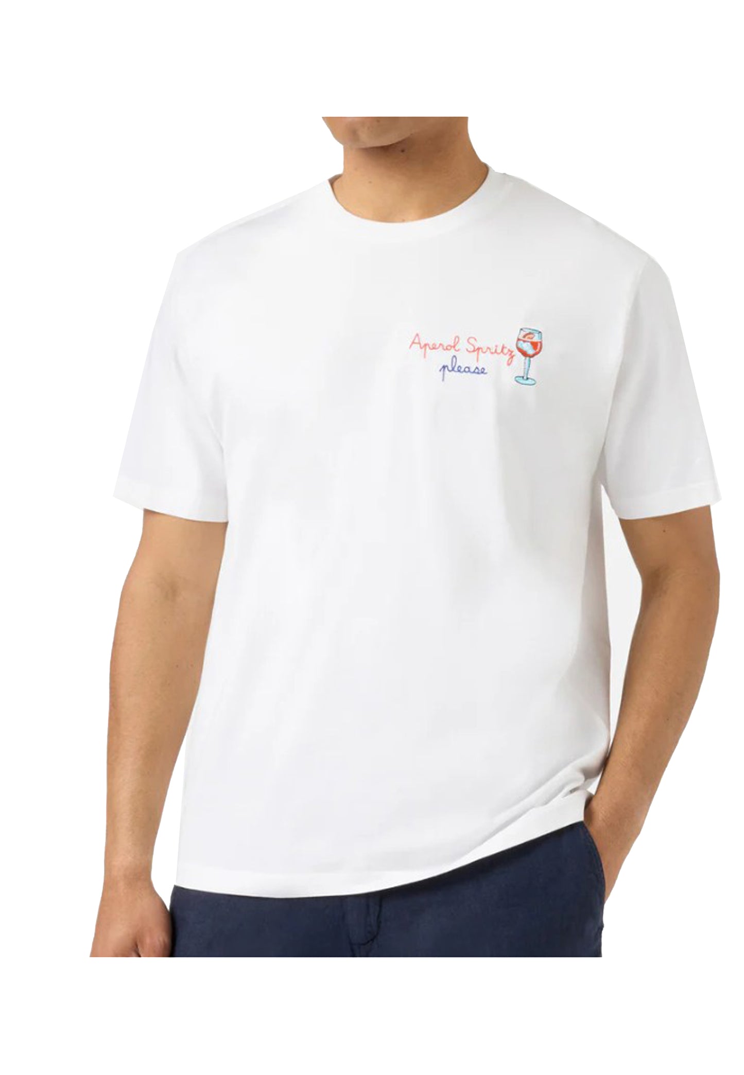 T-shirt girocollo cotone bianca Portofino Spritz MC2 Saint Barth P26 POT0001 01997L01997L MC2 