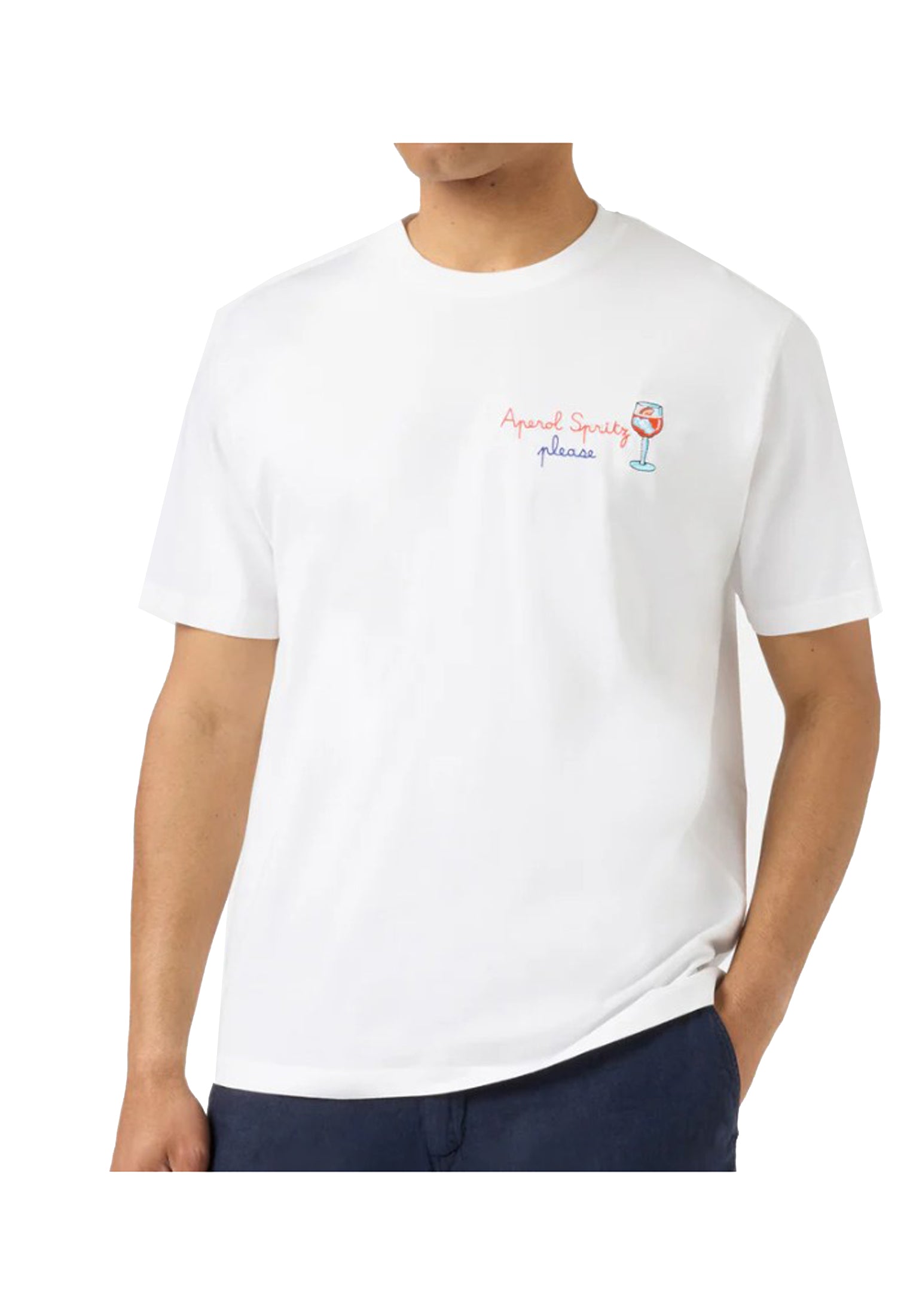 T-shirt girocollo cotone bianca Portofino Spritz MC2 Saint Barth P26 POT0001 01997L01997L MC2 