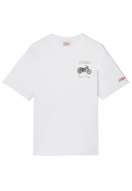 T-shirt girocollo cotone bianca Portofino Ducati MC2 Saint Barth P26 POT0001 04519L04519L MC2 