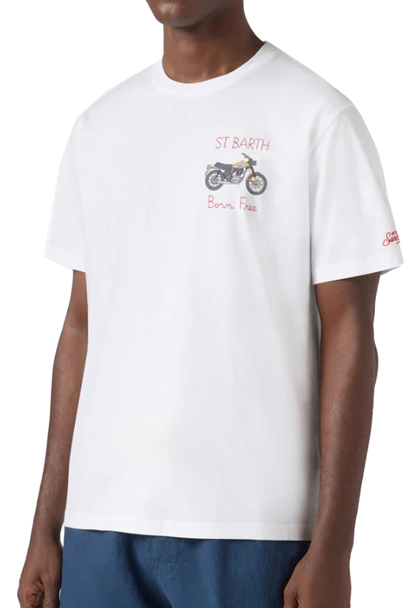 T-shirt girocollo cotone bianca Portofino Ducati MC2 Saint Barth P26 POT0001 04519L04519L MC2 