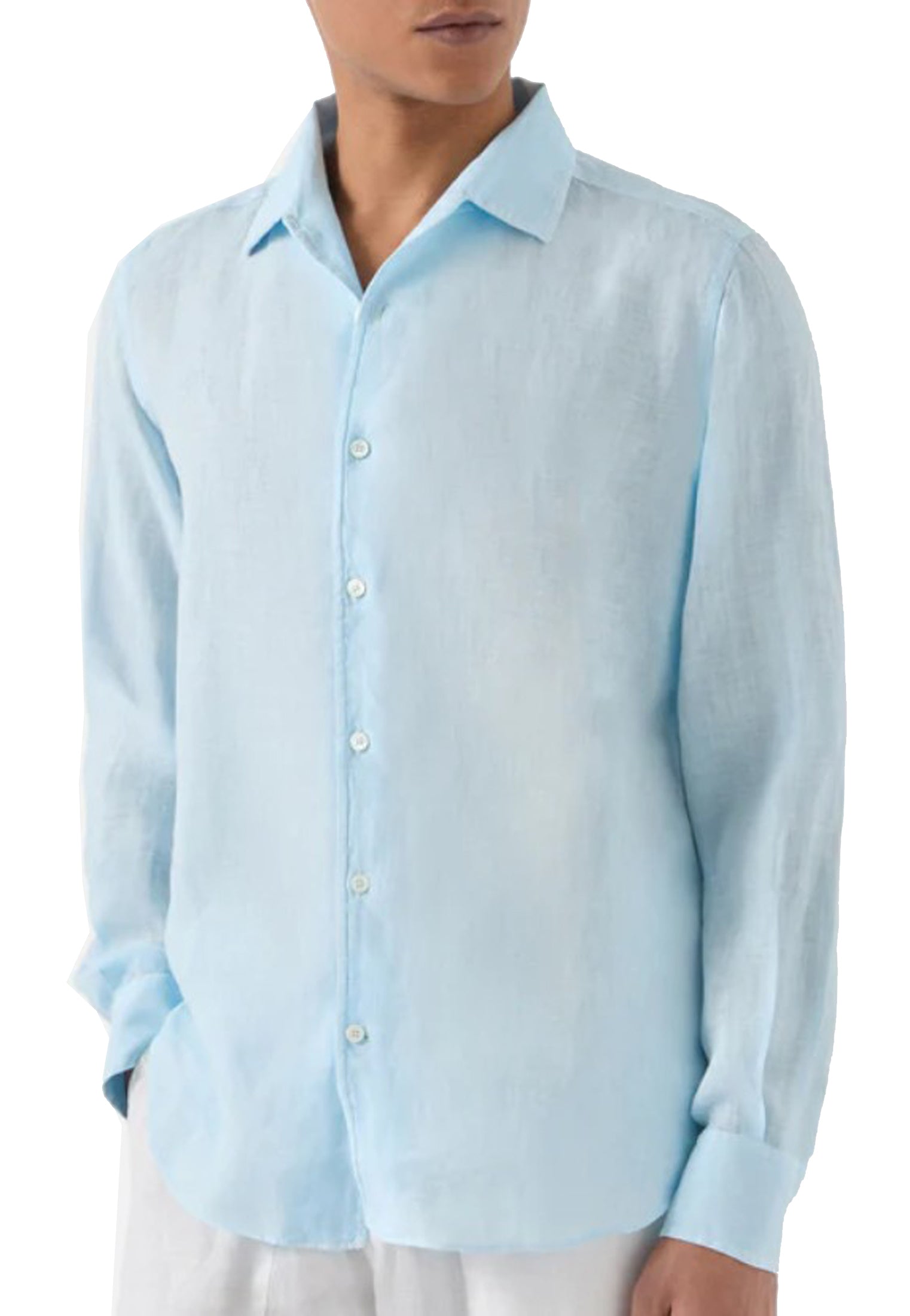Camicia azzurra lino Raphael MC2 Saint Barth P26 RPH0001 00610L00610L MC2 