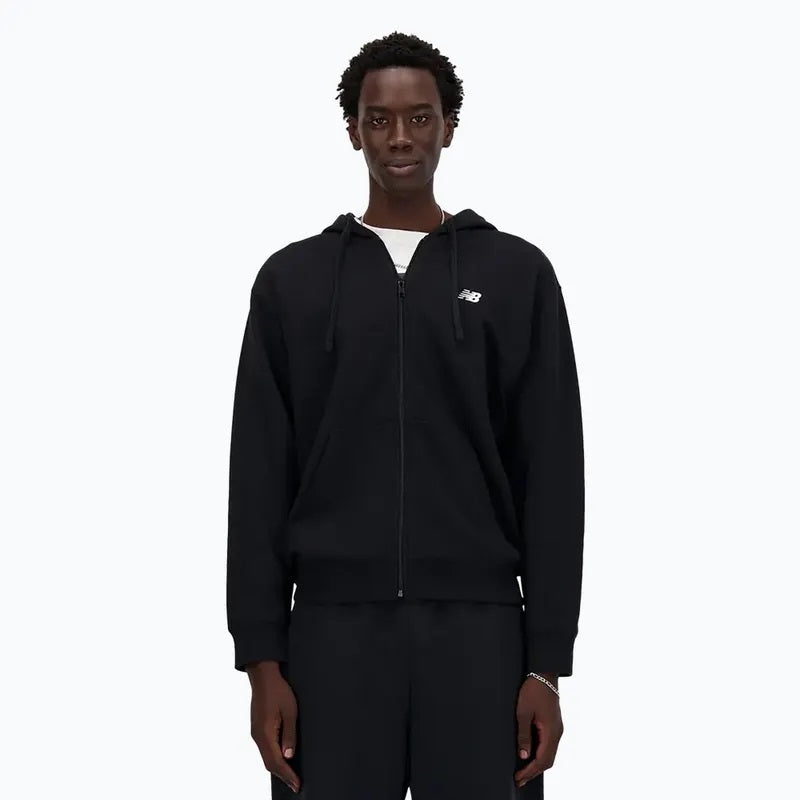 Felpa con capuccio e zip nera Essential New Balance P26 MJ41501BK BLACK NEW BALANCE 