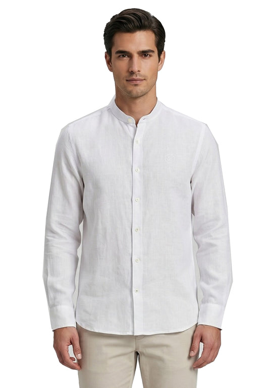 Camicia bianca lino collo coreano North Sails P26 664438 01010101 NORTH SAILS 