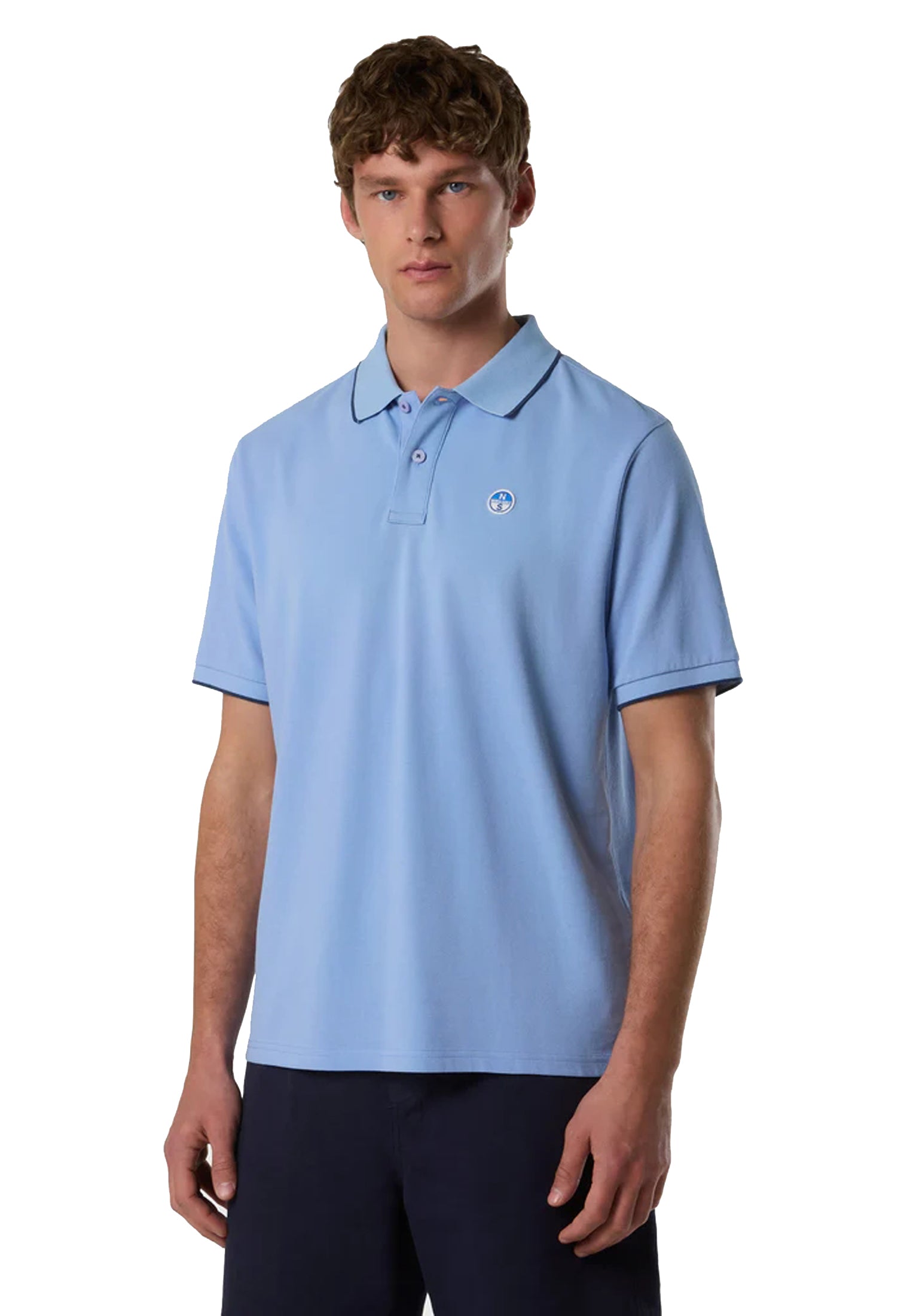 Polo maniche corte blu cotone bordi a contrasto North Sails P26 692464 07570757 NORTH SAILS 