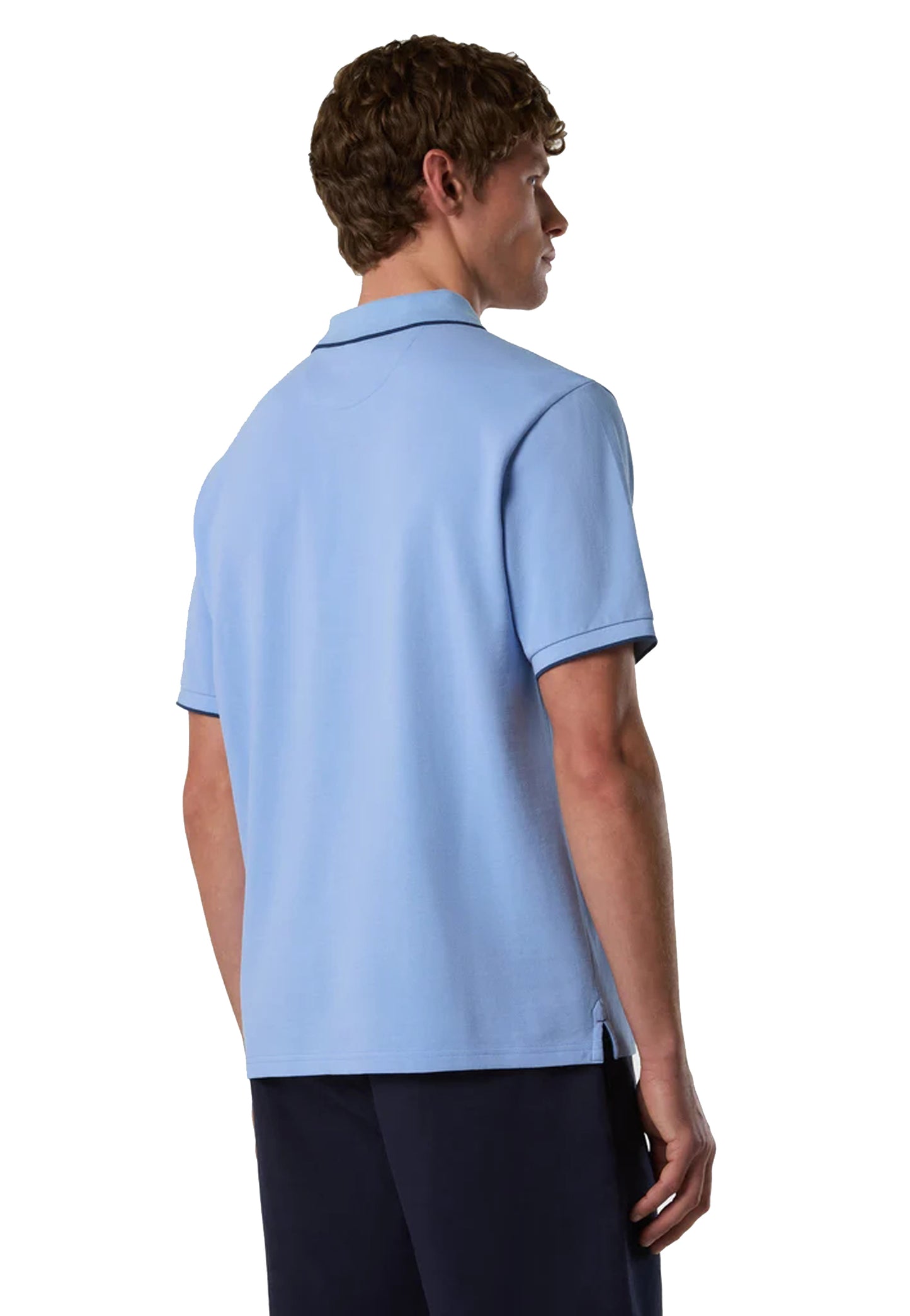 Polo maniche corte blu cotone bordi a contrasto North Sails P26 692464 07570757 NORTH SAILS 