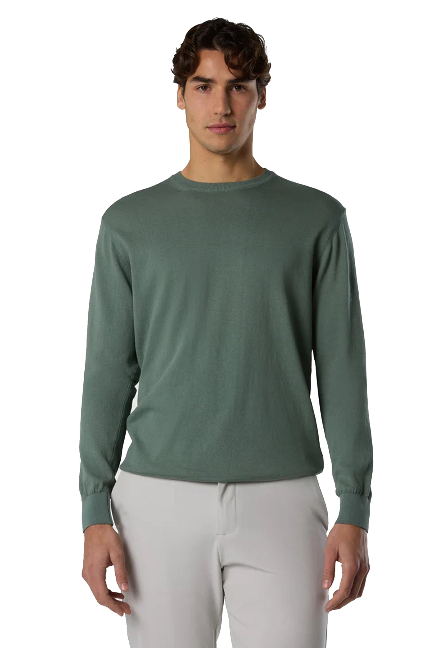 Maglia pullover girocollo sottile cotone verde leggera Pima North Sails P26 699284 04760476 NORTH SAILS 