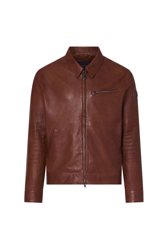 Giacca marrone in pelle con colletto Gilma Peuterey P26 PEU5738 99012416 477477 PEUTEREY 