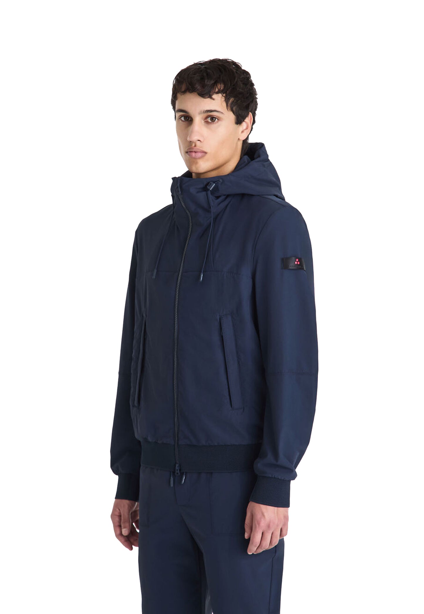 Giacca corta blu con cappuccio impermeabile Uyapo Peuterey P26 PEU5746 01192031 215215 PEUTEREY 