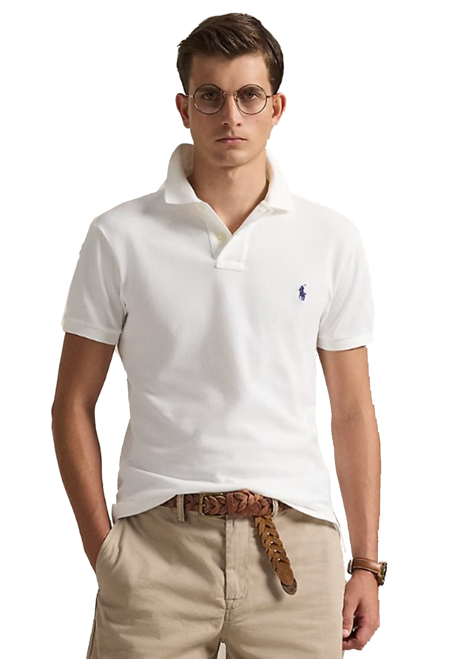 Polo manica corta bianca slim fit Polo Ralph Lauren P26 710666998002 WHITE POLO RALPH LAUREN 