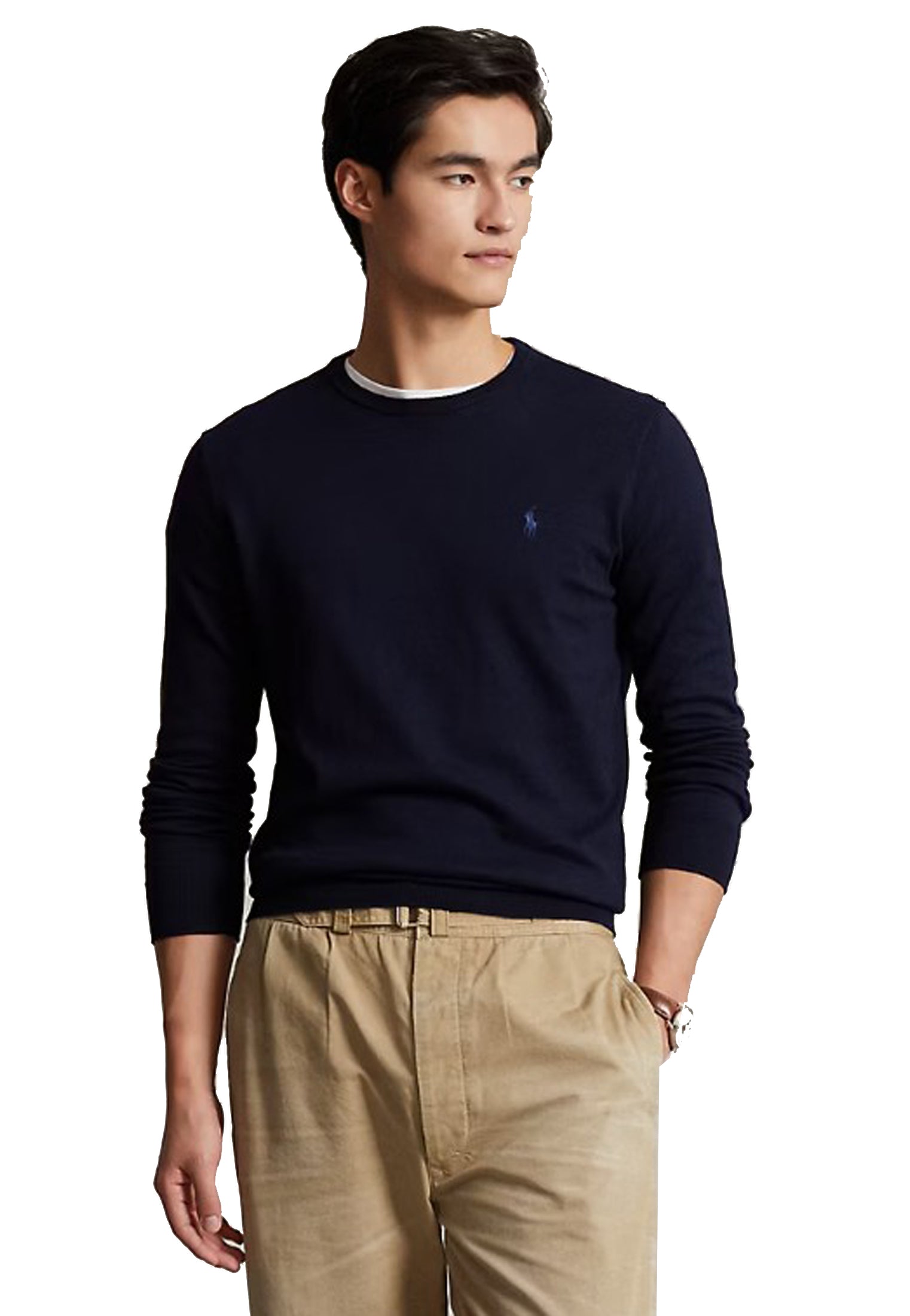 Maglia sottile cotone pullower blu Polo Ralph Lauren P26 710684957001 HUNTER NAVY POLO RALPH LAUREN 