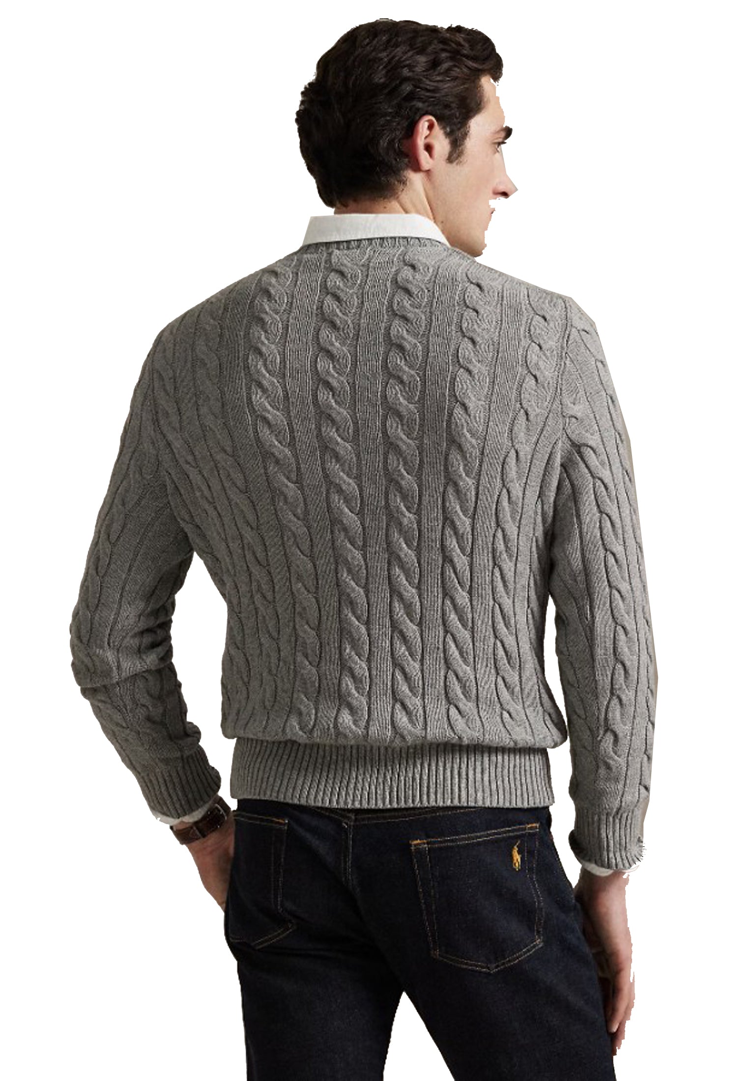 Maglia pullover girocollo treccia grigia cotone Polo Ralph Lauren P26 710775885013 FAWN GREY HEATHER POLO RALPH LAUREN 