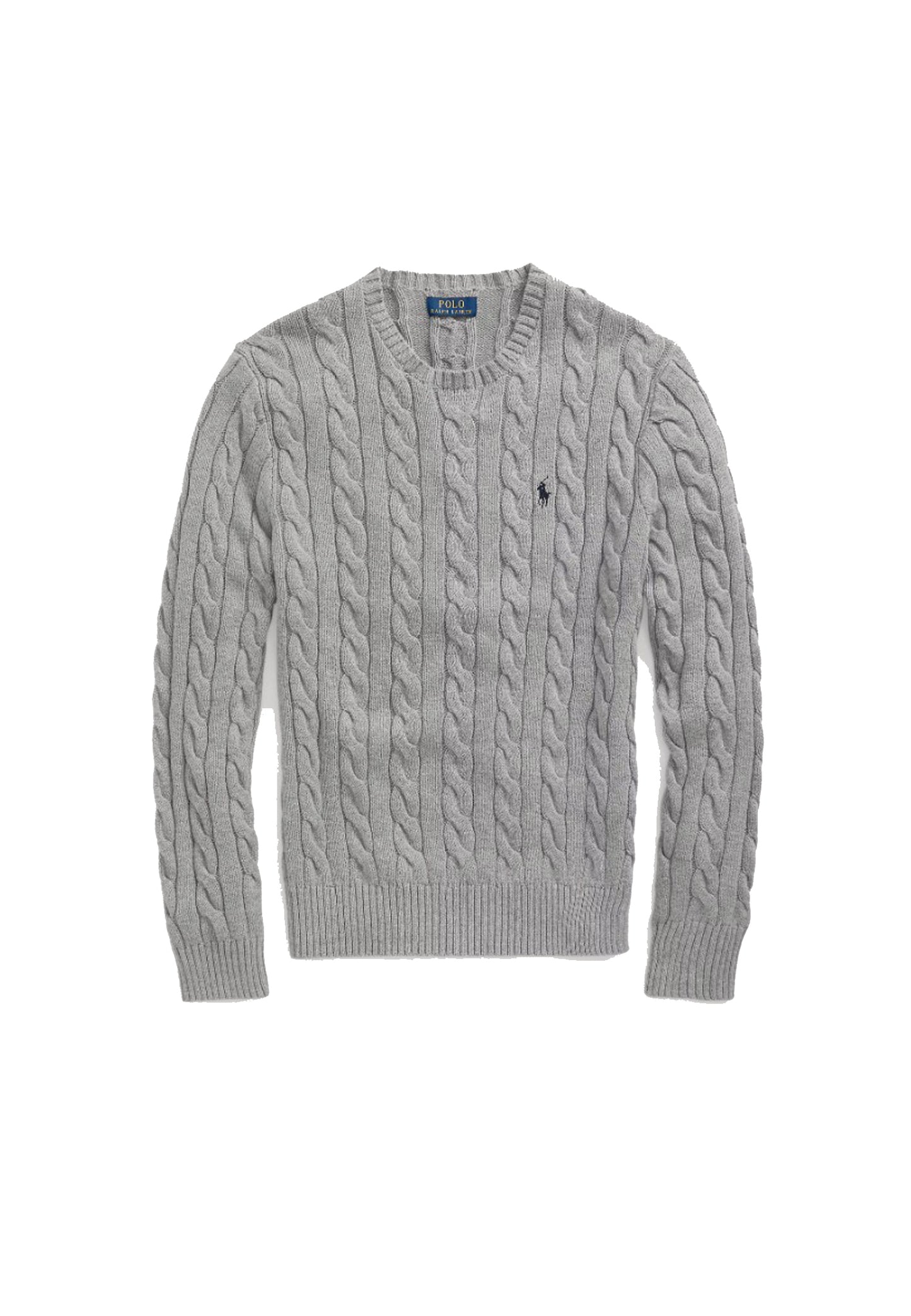 Maglia pullover girocollo treccia grigia cotone Polo Ralph Lauren P26 710775885013 FAWN GREY HEATHER POLO RALPH LAUREN 