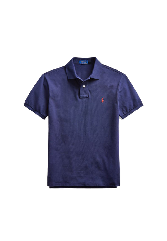 Polo manica corta cotone slim fit blu Polo Ralph Lauren P26 710782592008 NEWPORT NAVY/C3870 POLO RALPH LAUREN 