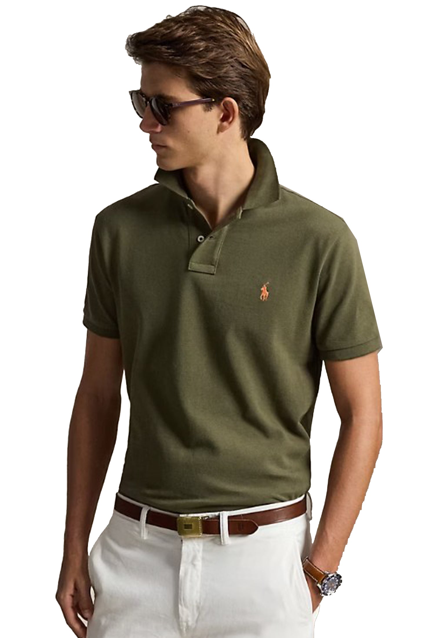 Polo a maniche corte classica verde oliva Polo Ralph Lauren P26 710782592014 CANOPY OLIVE/C2226 POLO RALPH LAUREN 