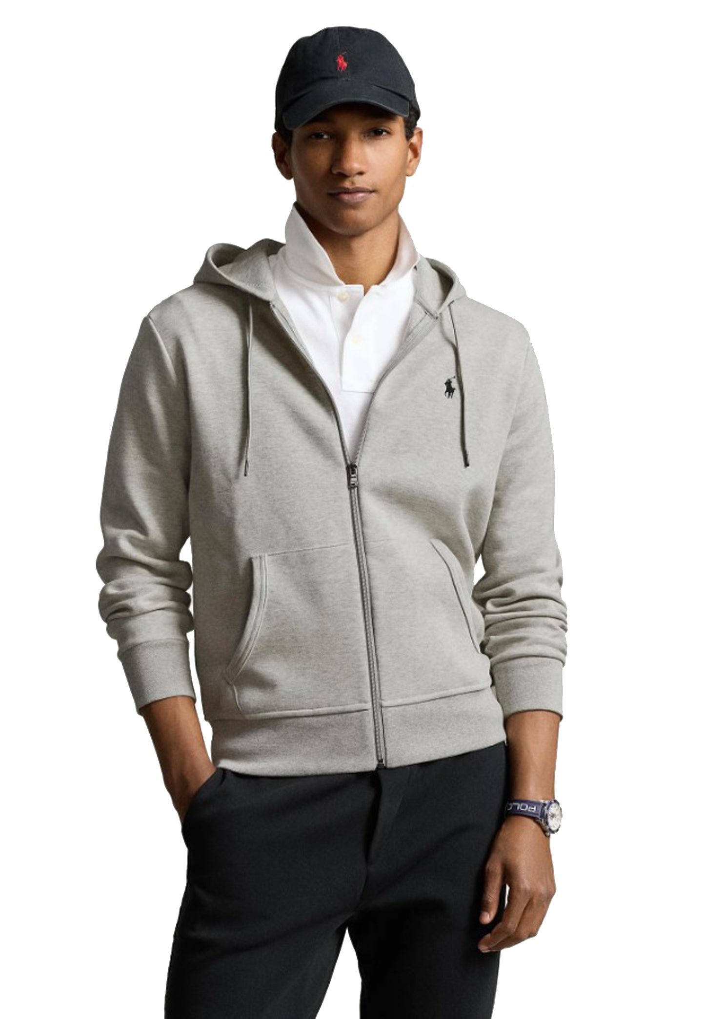 Felpa con cappuccio full zip grigia Polo Ralph Lauren P26 710888282003 LT SPORT HEATHER POLO RALPH LAUREN 
