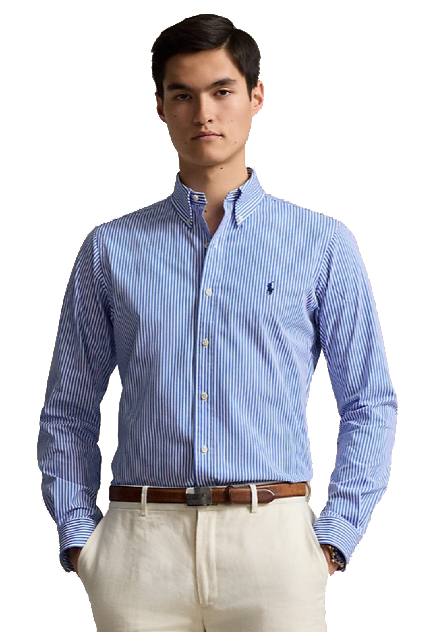Camicia azzurra strisci cotone Polo Ralph Lauren P26 710929346001 4655H LIGHT BLUE/WHITE POLO RALPH LAUREN 