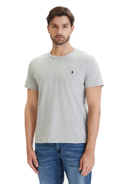 T-shirt girocollo grigia cotone Polo Ralph Lauren P26 714844756008 ANDOVER HEATHER / NAVY PP POLO RALPH LAUREN 