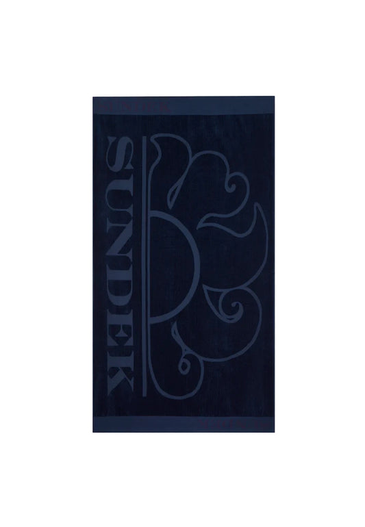 Telo mare spiaggia cotone blu Jacquard Sundek P26 AM379ATC1000 T6S00900700 SUNDEK 