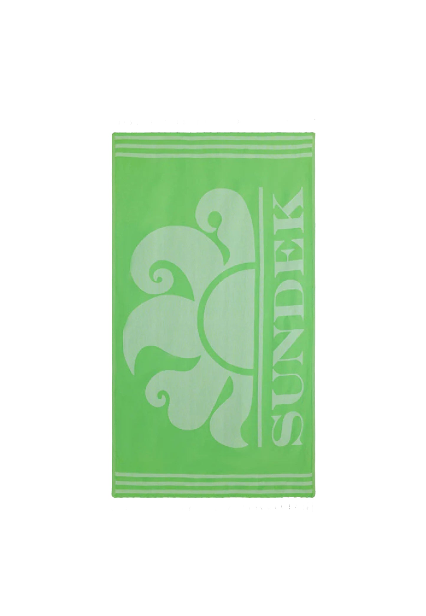 Telo mare spiaggia verde con frange cotone Sundek P26 AM401ATC1000 T6S00124800 SUNDEK 