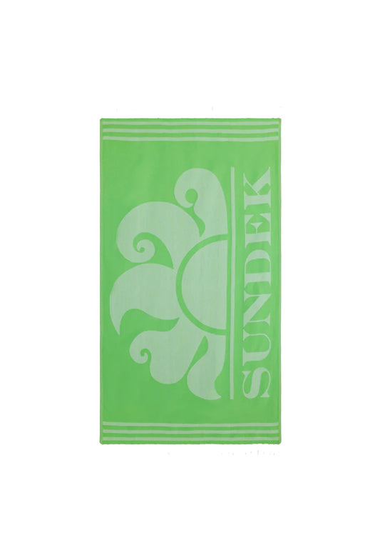Telo mare spiaggia verde con frange cotone Sundek P26 AM401ATC1000 T6S00124800 SUNDEK 