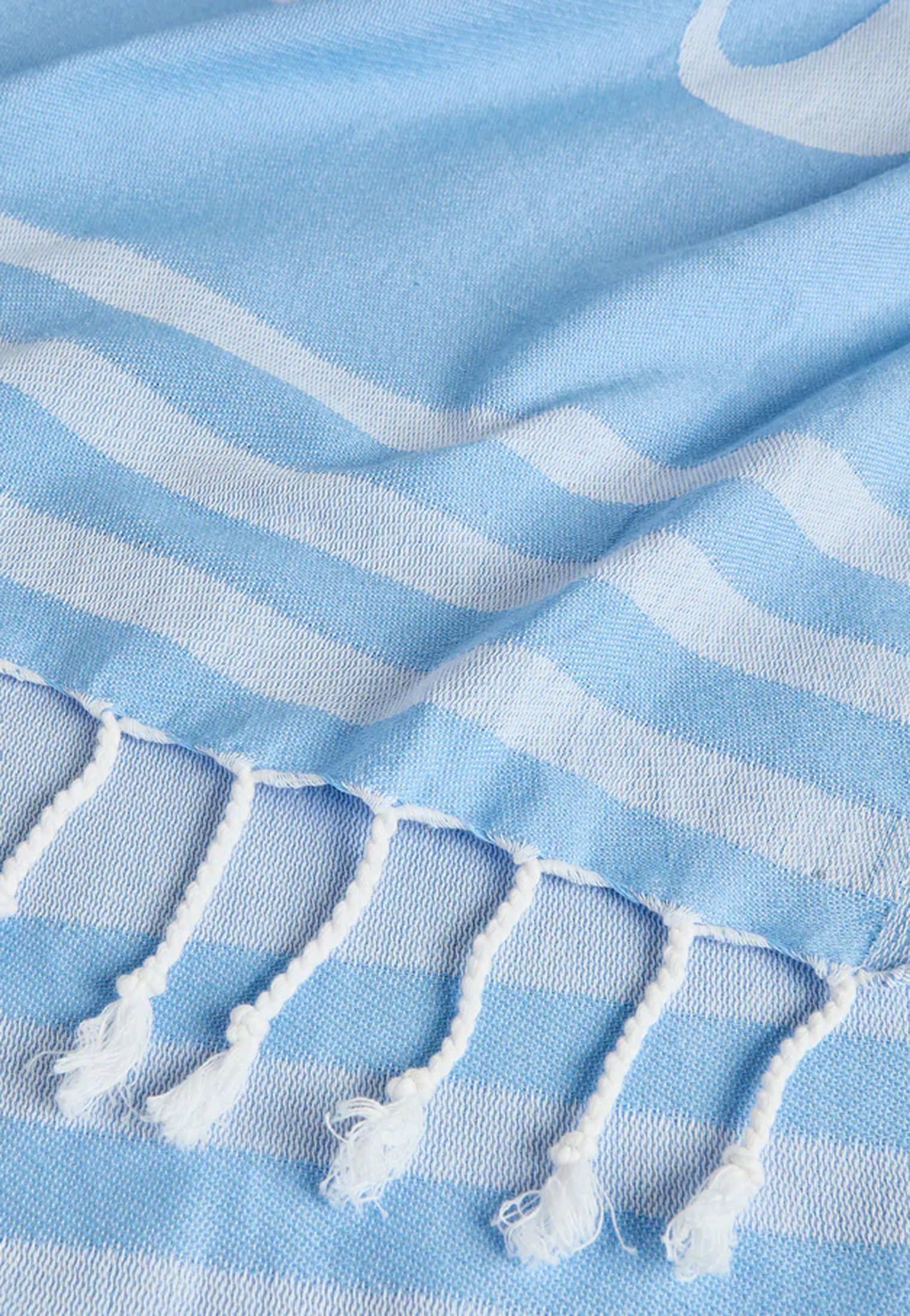 Telo mare spiaggia azzurro con frange cotone Sundek P26 AM401ATC1000 T6S00186600 SUNDEK 