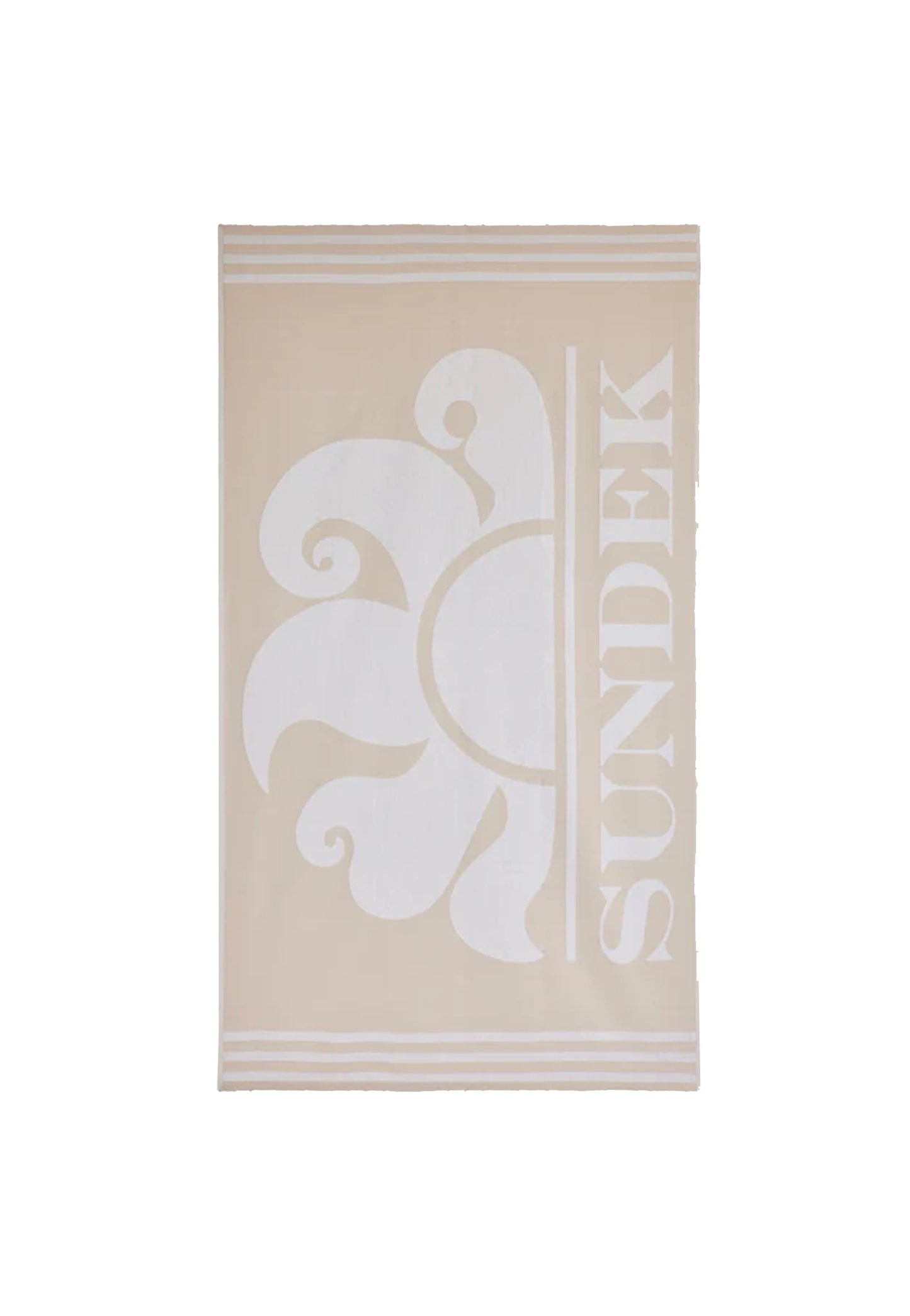 Telo mare beige cotone con frange Jacquard Sundek P26 AM401ATC1000 T6S00196600 SUNDEK 