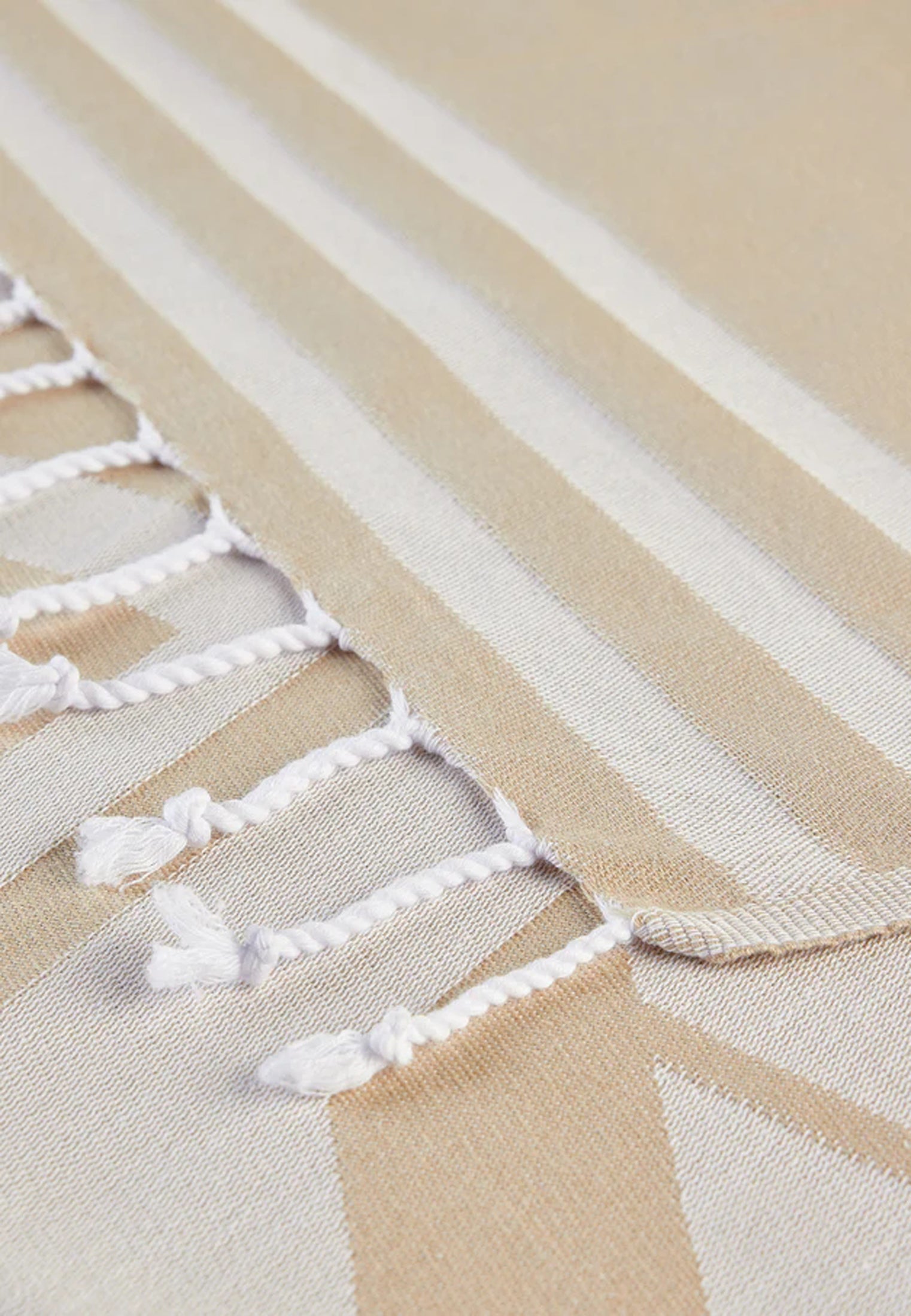 Telo mare beige cotone con frange Jacquard Sundek P26 AM401ATC1000 T6S00196600 SUNDEK 