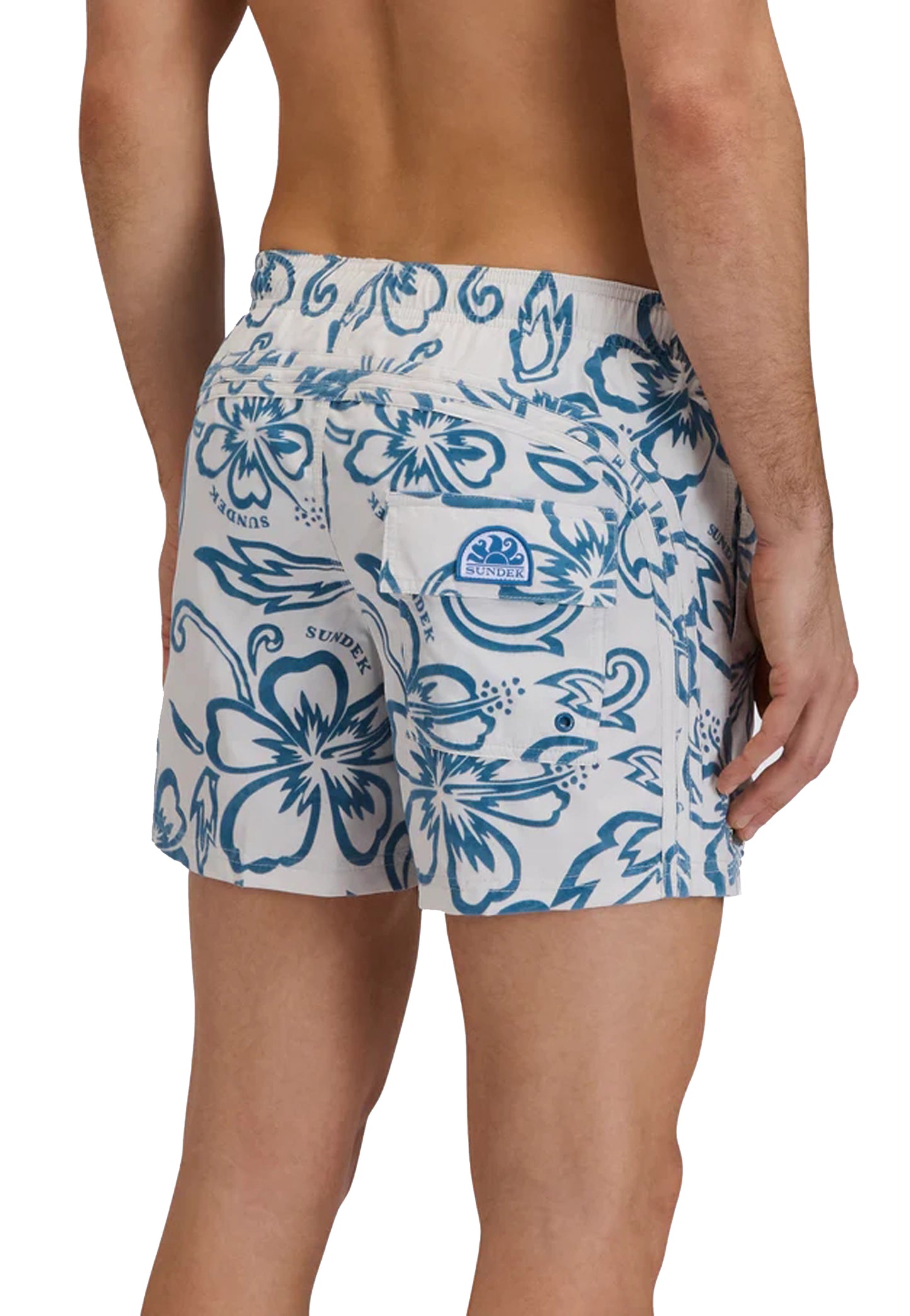 Costume pantaloncino da mare spiaggia grafica Hibiscus Sundek P26 GM504BDRT3IA M6S314A96IA SUNDEK 