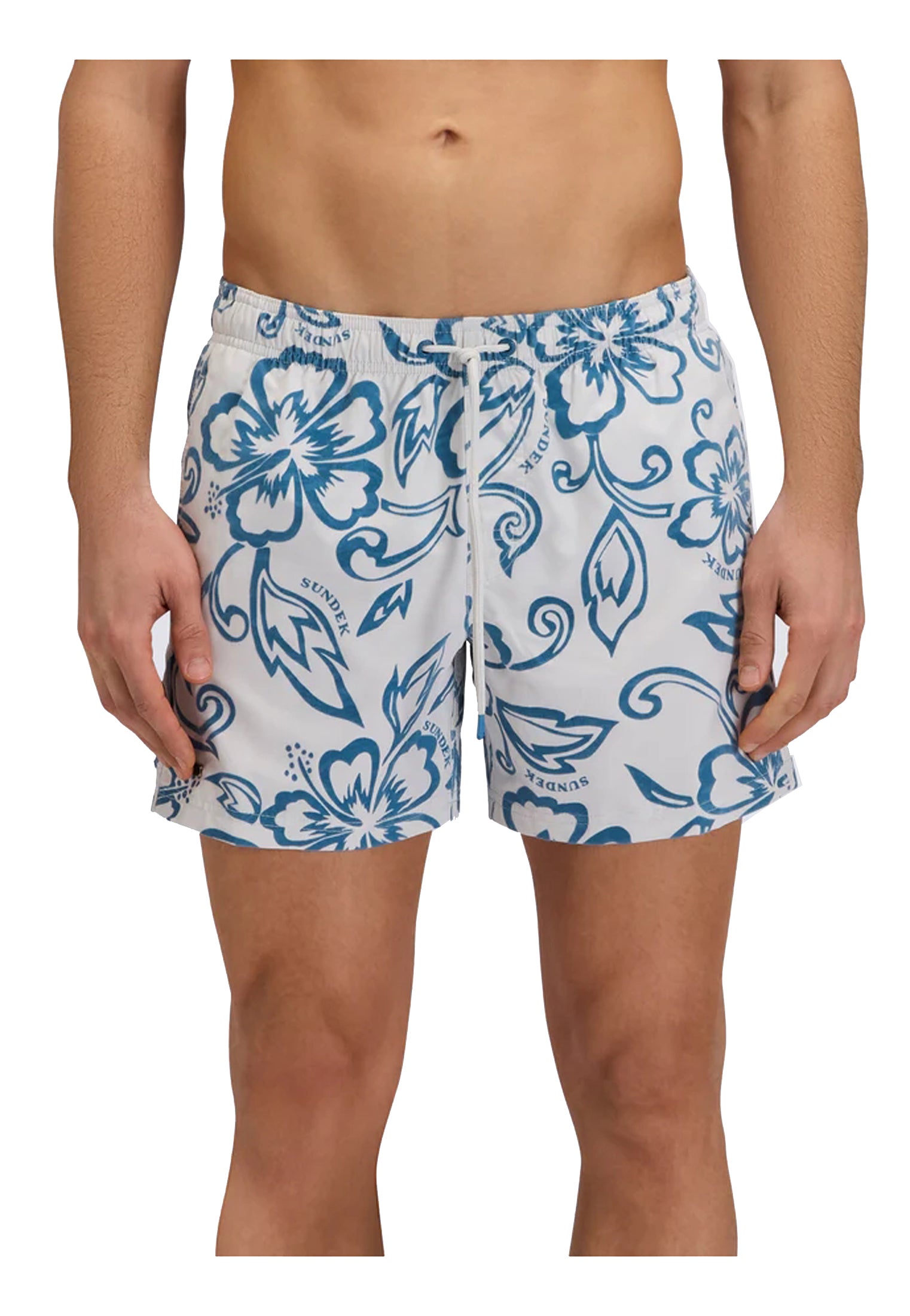 Costume pantaloncino da mare spiaggia grafica Hibiscus Sundek P26 GM504BDRT3IA M6S314A96IA SUNDEK 