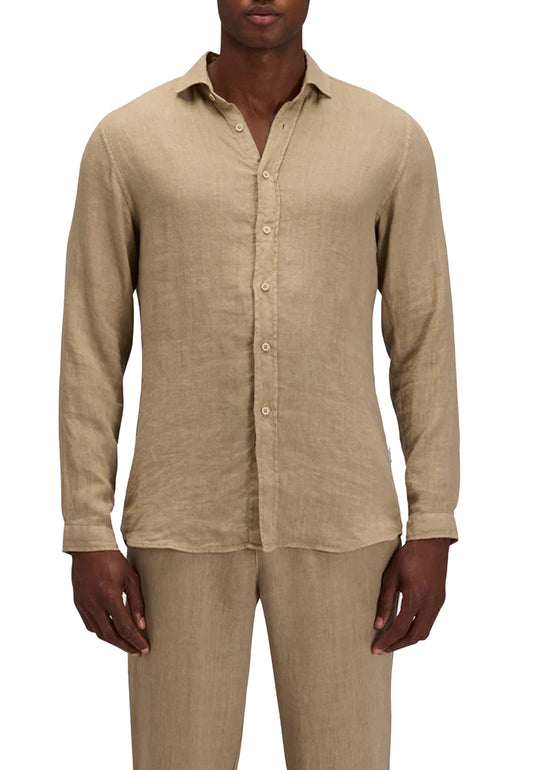 Camicia beige lino Sundek P26 GM820SHLI5TC M6S700A9300 SUNDEK 