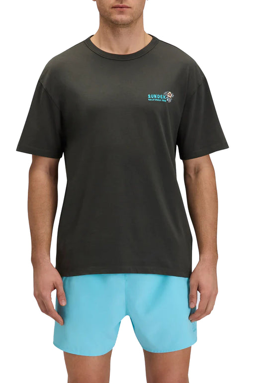 T-shirt girocollo verde cotone California Sundek P26 M243TEJS800 M6S11955100 SUNDEK 