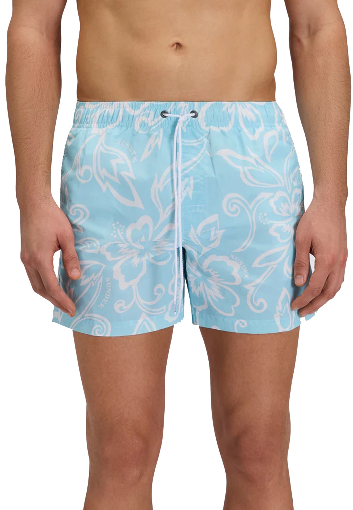 Costume da bagno mare piscina azzurro hibiscus Sundek P26 M504BDTA1IA M6S036618IA SUNDEK 