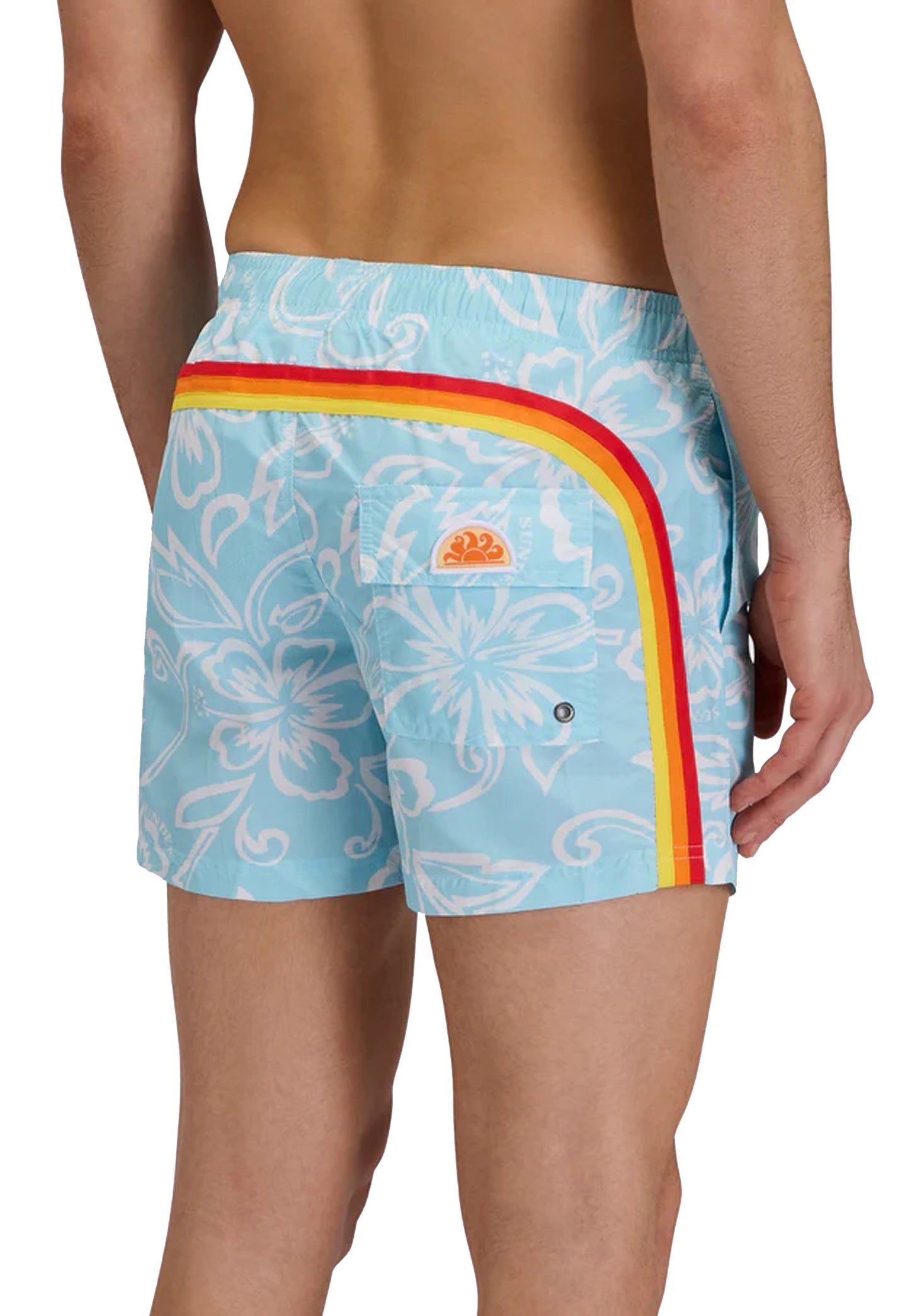 Costume da bagno mare piscina azzurro hibiscus Sundek P26 M504BDTA1IA M6S036618IA SUNDEK 