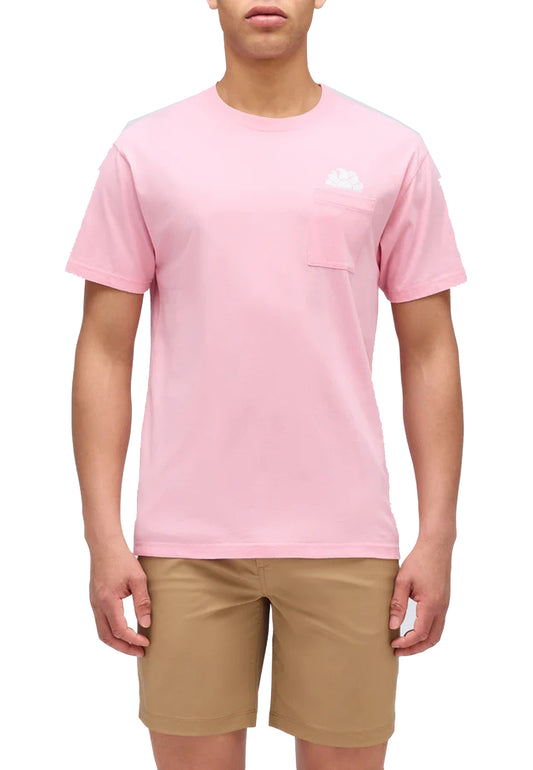 T-shirt girocollo cotone rosa con tasca Sundek P26 M609TEJ7800 M6S25353201 SUNDEK 