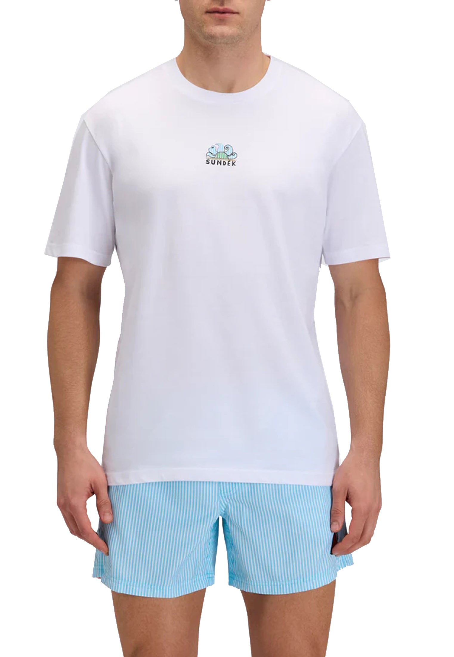 T-shirt girocollo bianca jiucy surf Sundek P26 M769TEJ78JI M6S243006JI SUNDEK 