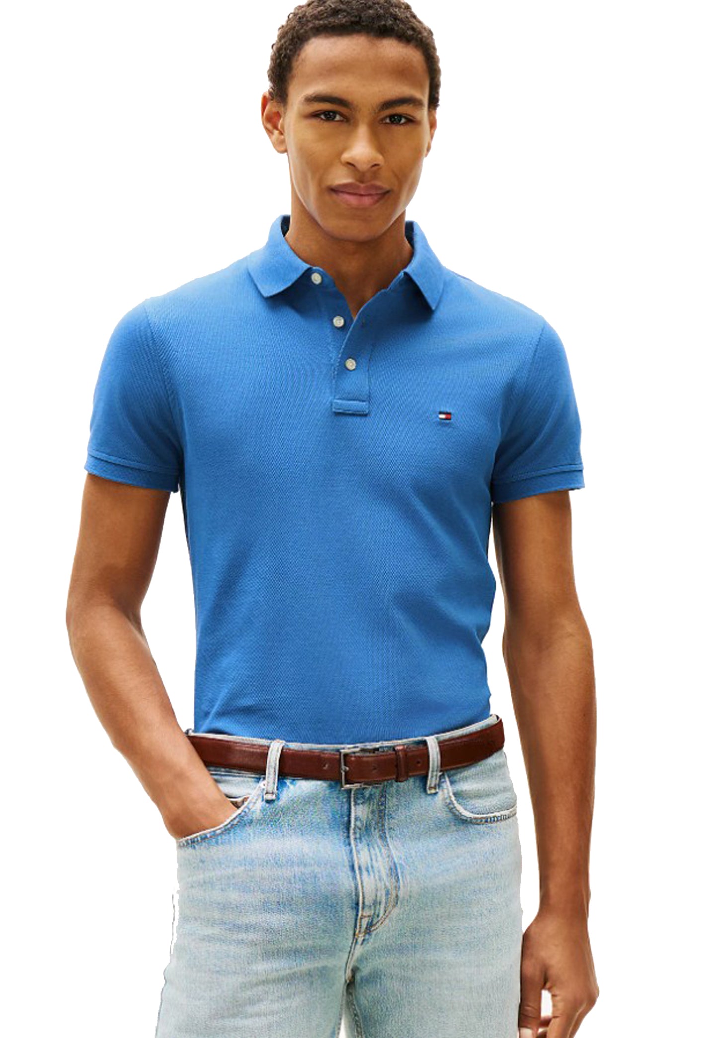 Polo turchese cotone slim fit classica Tommy Hilfiger P26 MW0MW17771C4U C4UC4U TOMMY HILFIGER 