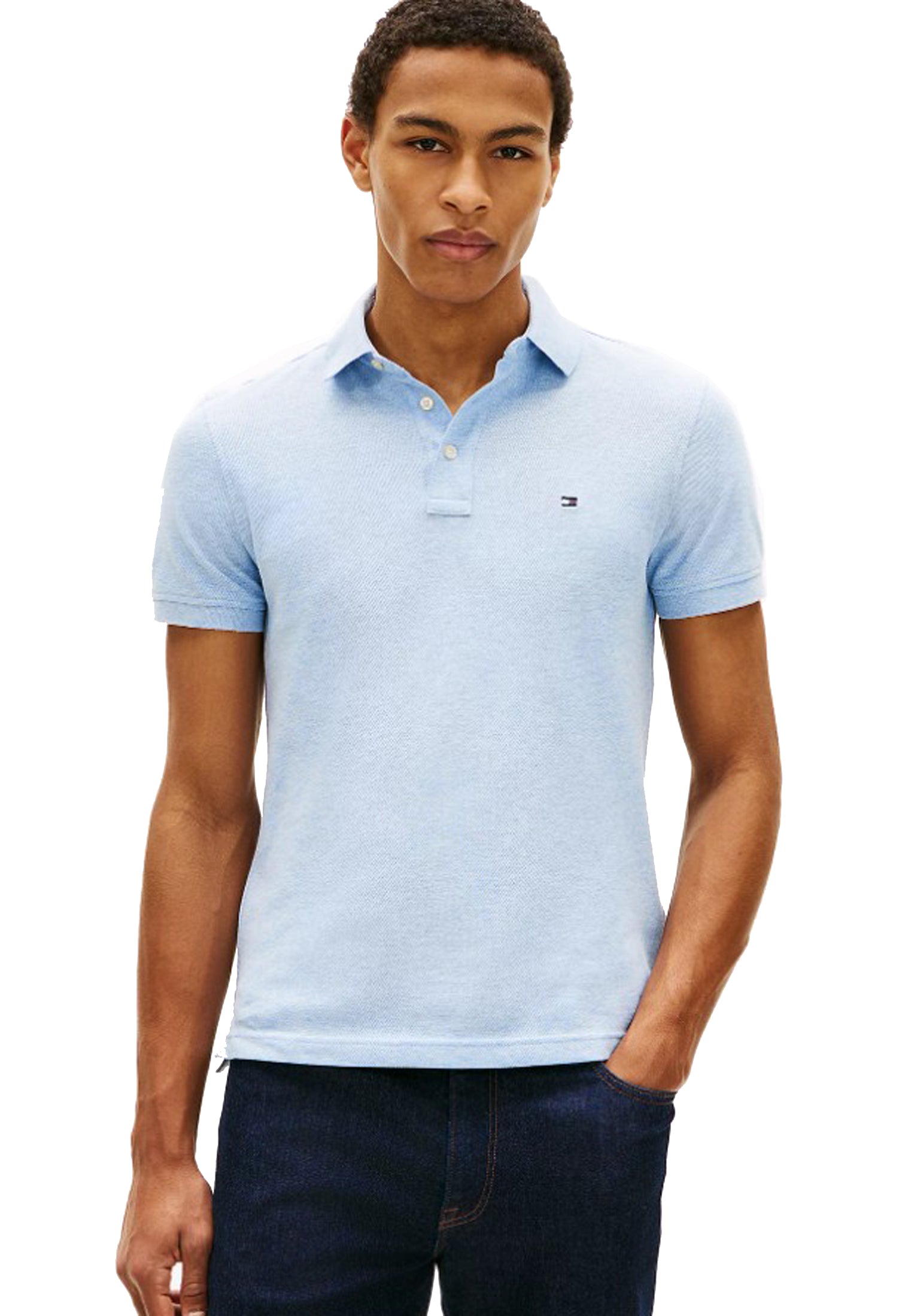 Polo azzurra cotone slim fit Tommy Hilfiger P26 MW0MW17771DP5 DP5DP5 TOMMY HILFIGER 