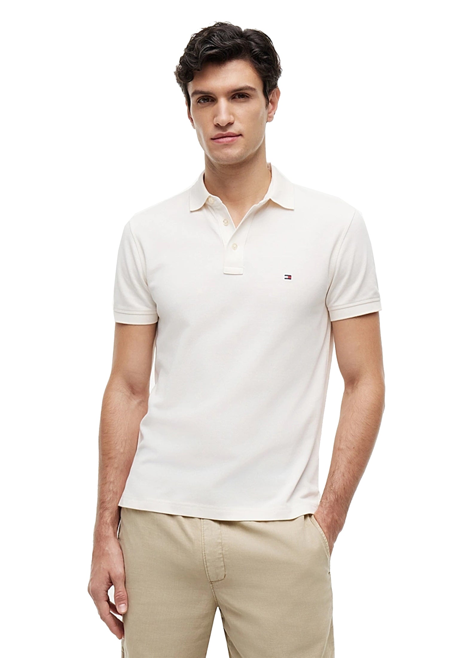 Polo bianca perla cotone slim fit Tommy Hilfiger P26 MW0MW17771Z00 Z00Z00 TOMMY HILFIGER 