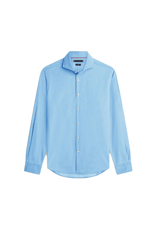 Camicia azzurra cotone slim fit Smart Casual Tommy Hilfiger P26 MW0MW42698DCU DCUDCU TOMMY HILFIGER 