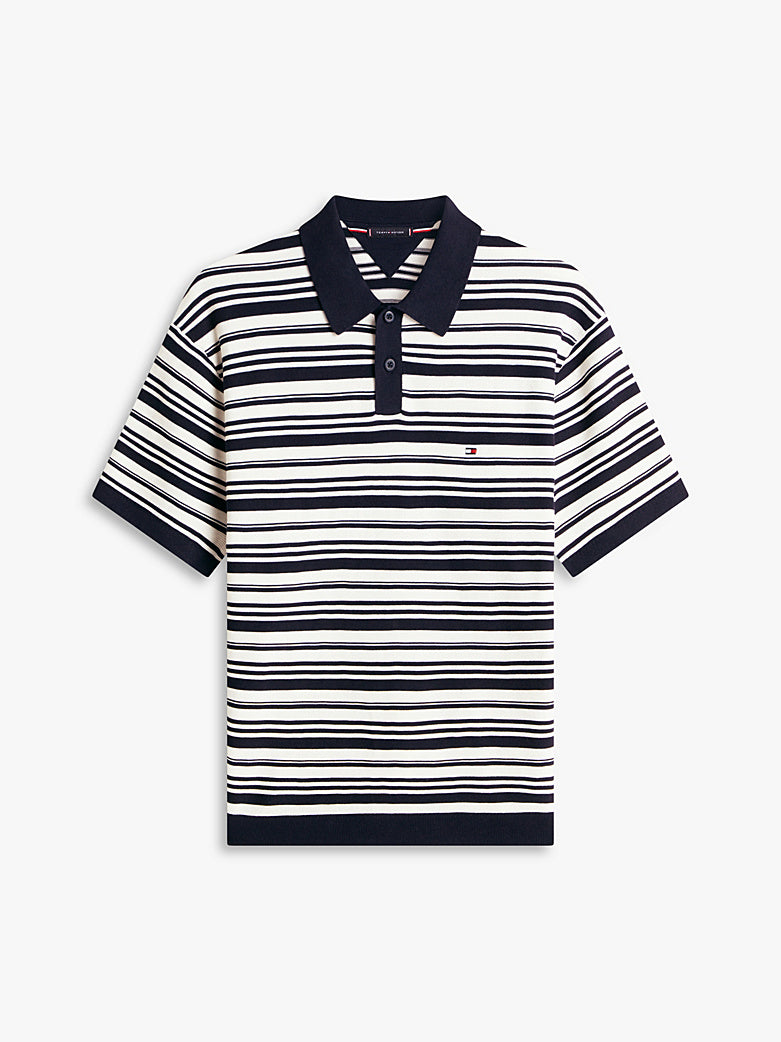 Polo a righe blu cotone relaxed fit in maglia Tommy Hilfiger P26 MW0MW427950A5 0A50A5 TOMMY HILFIGER 