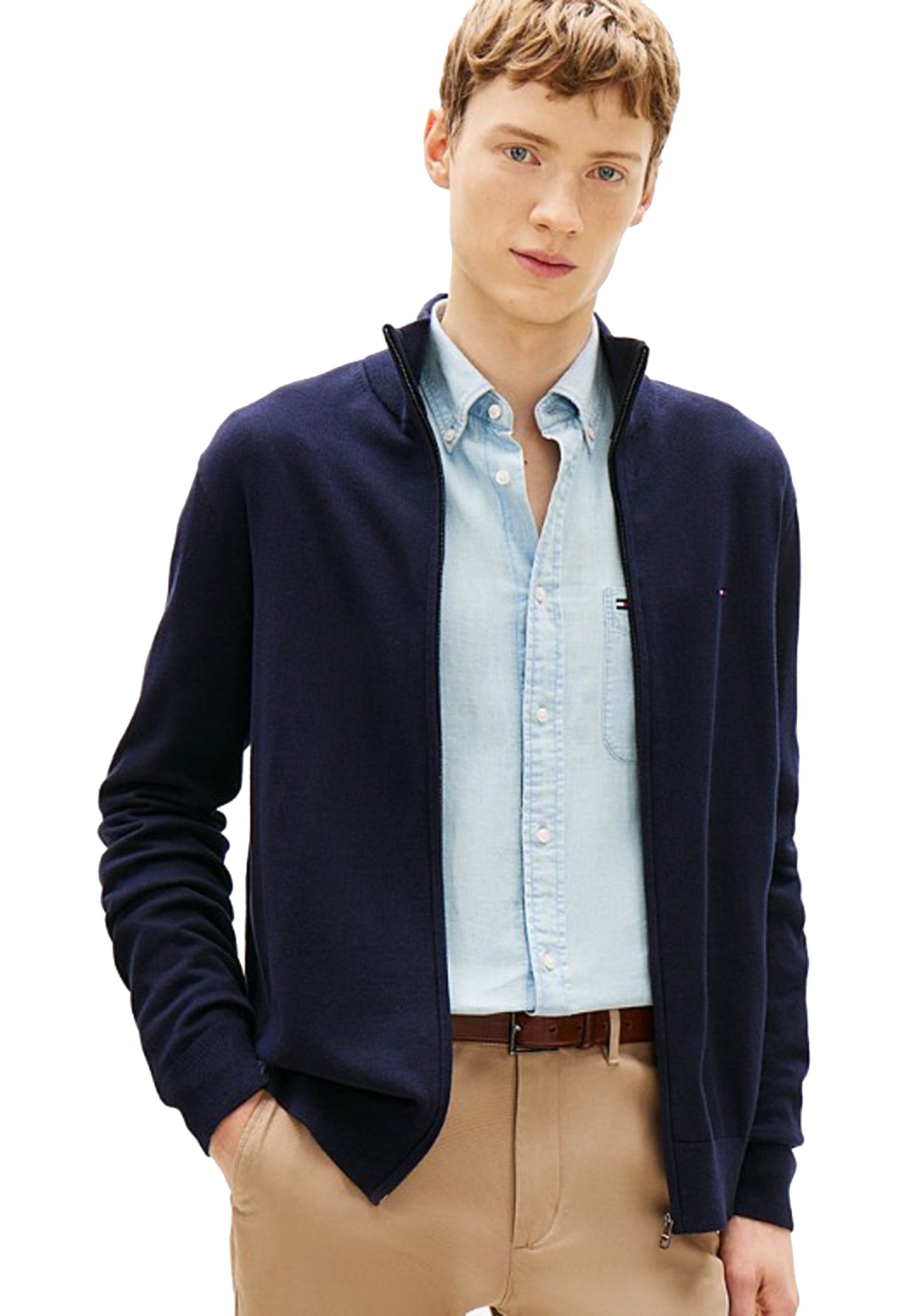 Felpa con full zip blu Tommy Hilfiger P26 MW0MW36517DW5 DW5DW5 TOMMY HILFIGER PRE 