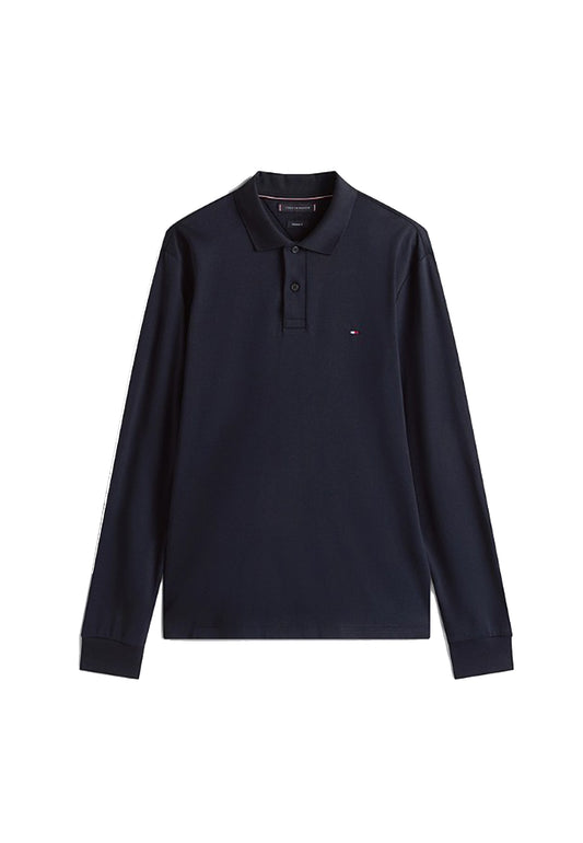Polo cotone blu maniche lunghe regular fit Tommy Hilfiger P26 MW0MW37317DW5 DW5DW5 TOMMY HILFIGER PRE 