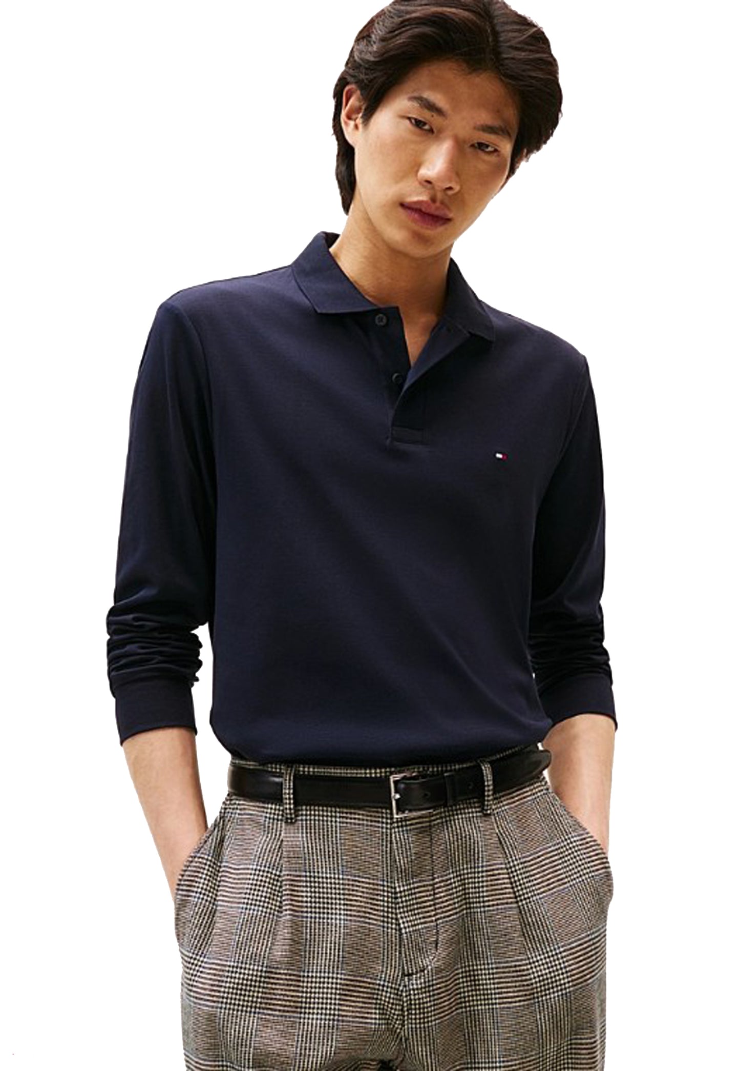 Polo cotone blu maniche lunghe regular fit Tommy Hilfiger P26 MW0MW37317DW5 DW5DW5 TOMMY HILFIGER PRE 