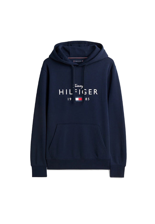 Felpa con cappuccio blu misto cotone Tommy Hilfiger P26 MW0MW41427DW5 DW5DW5 TOMMY HILFIGER PRE 